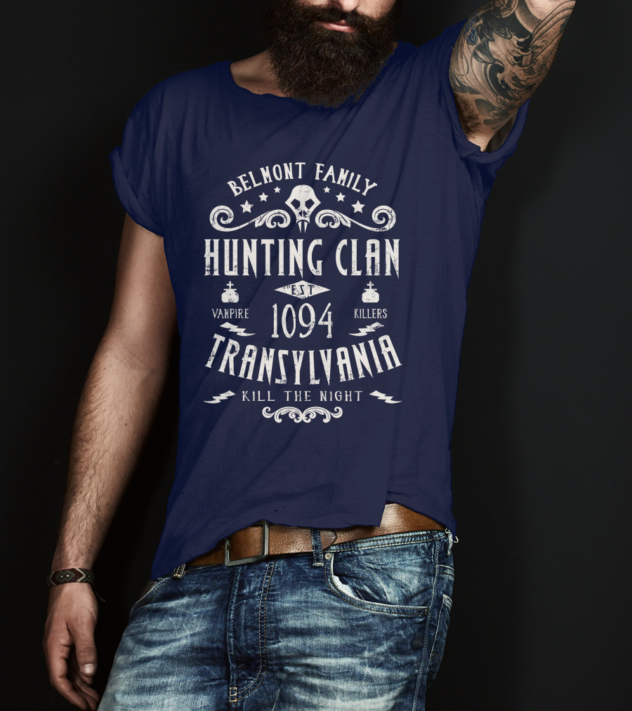 Belmont Family Hunting Clan Est 1094 Transylvania Vampire Killers Kill The Night T-Shirt