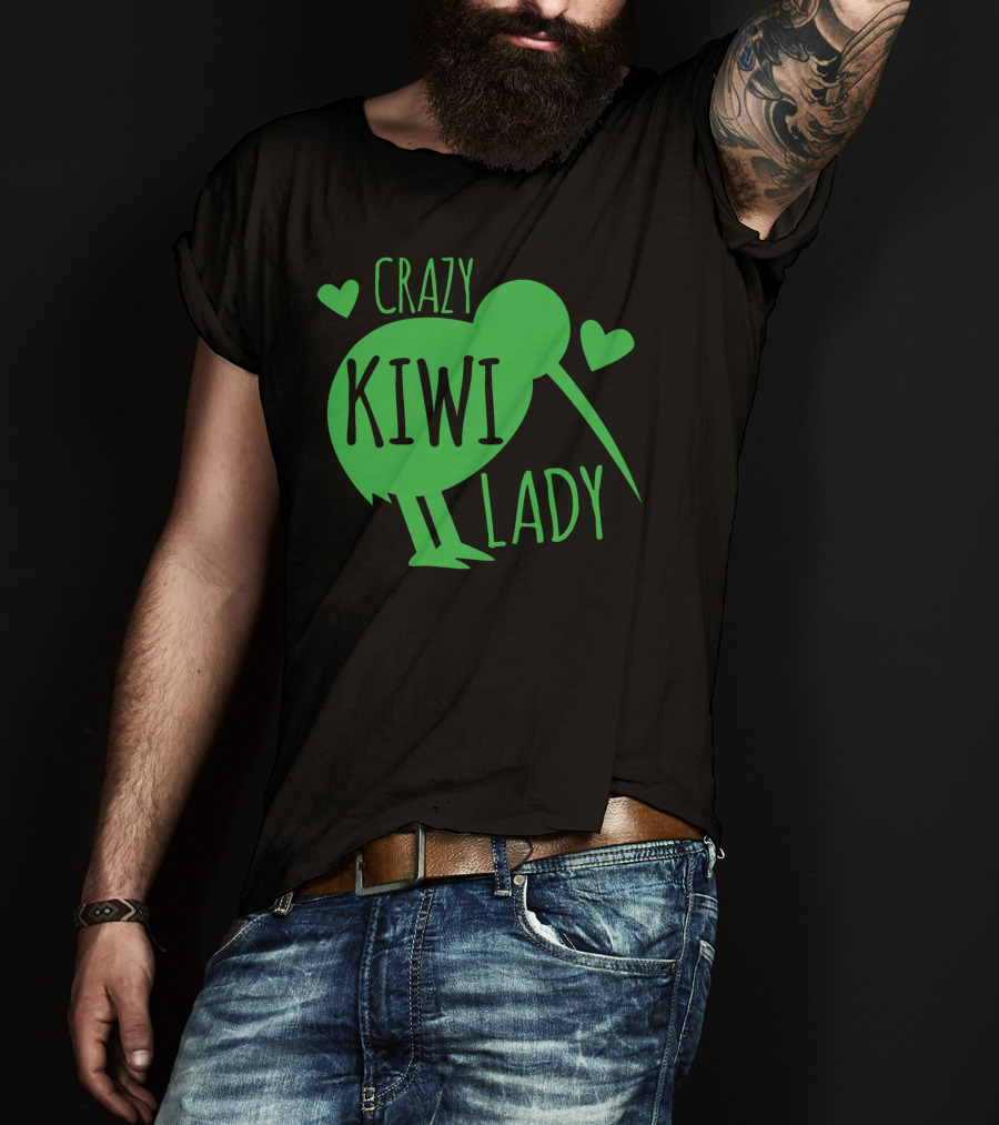 CRAZY KIWI LADY Kiwi Bird Hearts T-Shirt