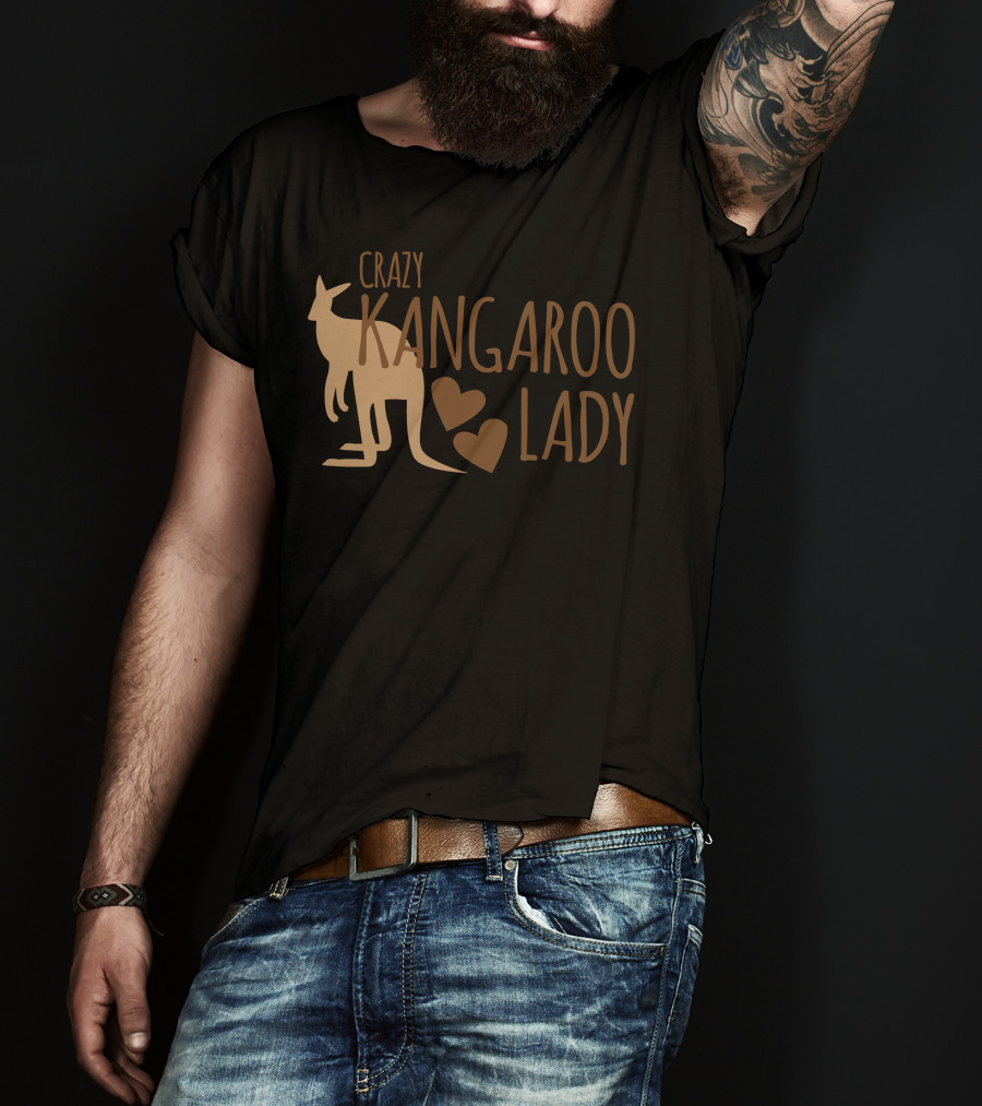 CRAZY KANGAROO LADY Kangaroo Hearts T-Shirt
