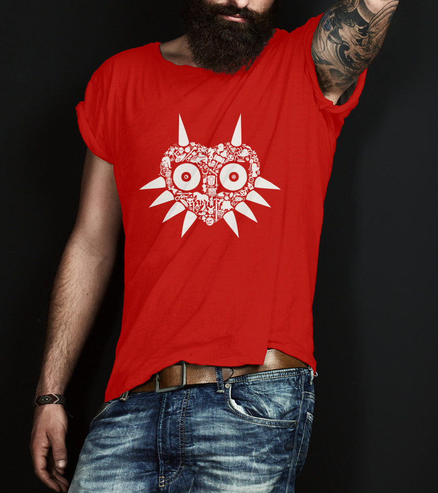 Majora's Mask Hidden Icons Heart Shape T-Shirt