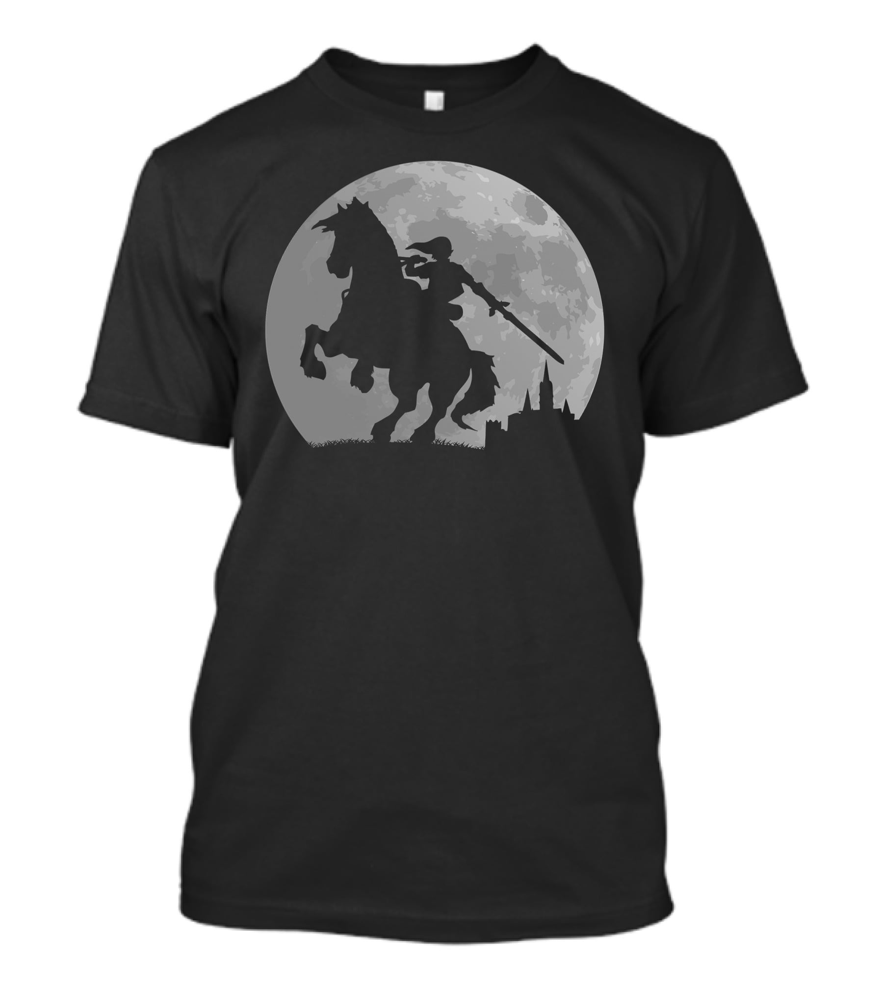 Moonlight Ride Shadow Knight Under Full Moon T-Shirt