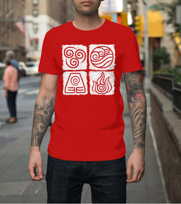 Shirt: Avatar Air Water Earth Fire Elements T-Shirt Avatar Air Water Earth Fire Elements T-Shirt