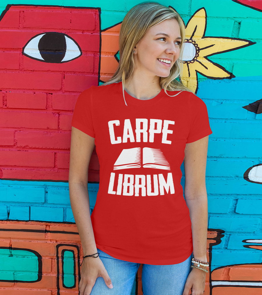 Carpe Librum Open Book Typography T-Shirt