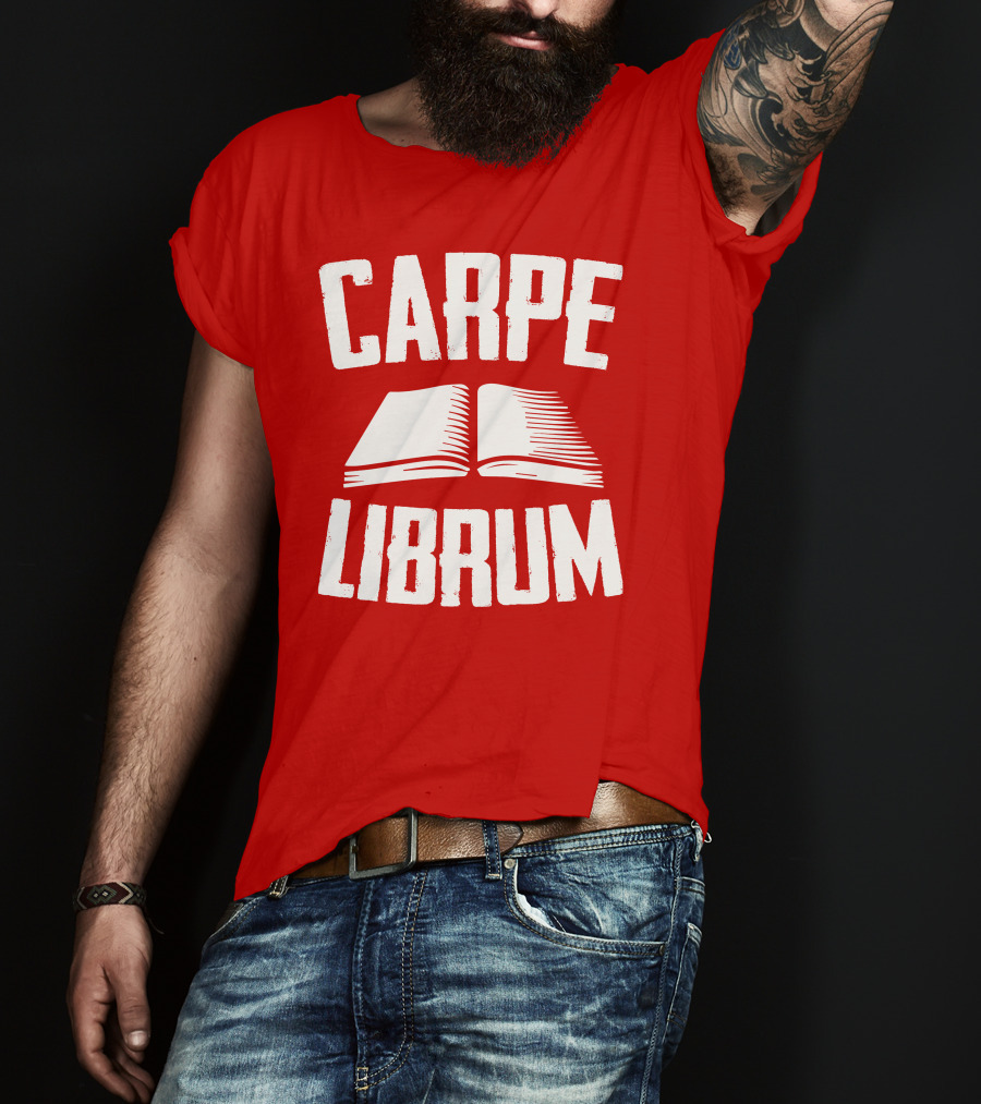 Carpe Librum Open Book Typography T-Shirt