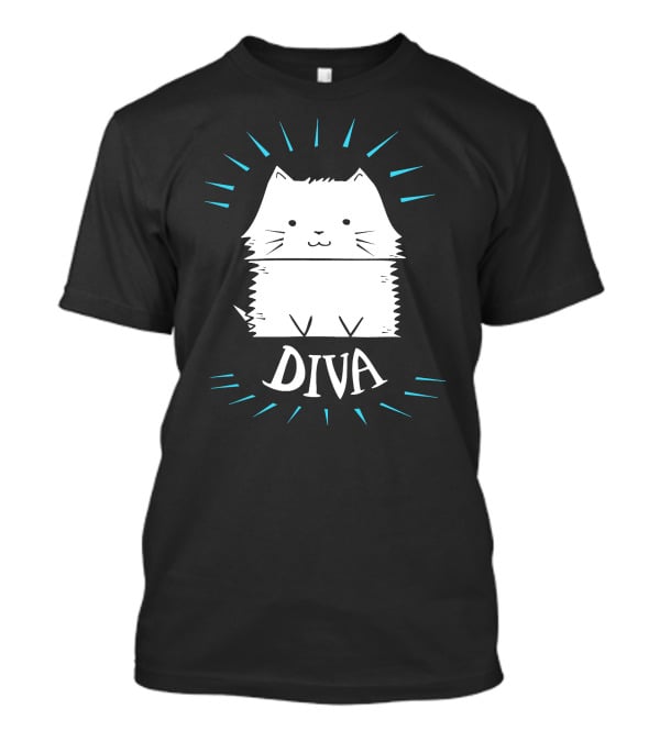 Cat Diva Cute Whiskered Feline T-Shirt