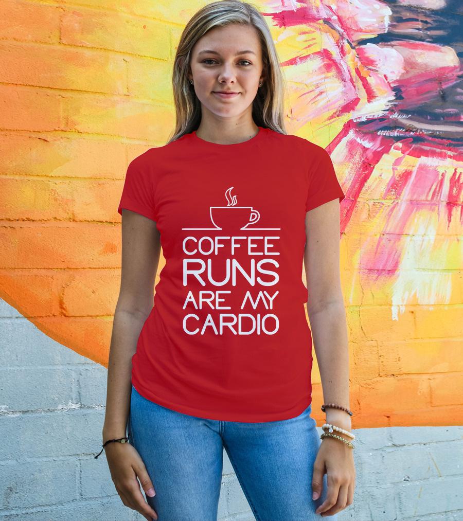Coffee Runs Are My Cardio Cup Icon T-Shirt