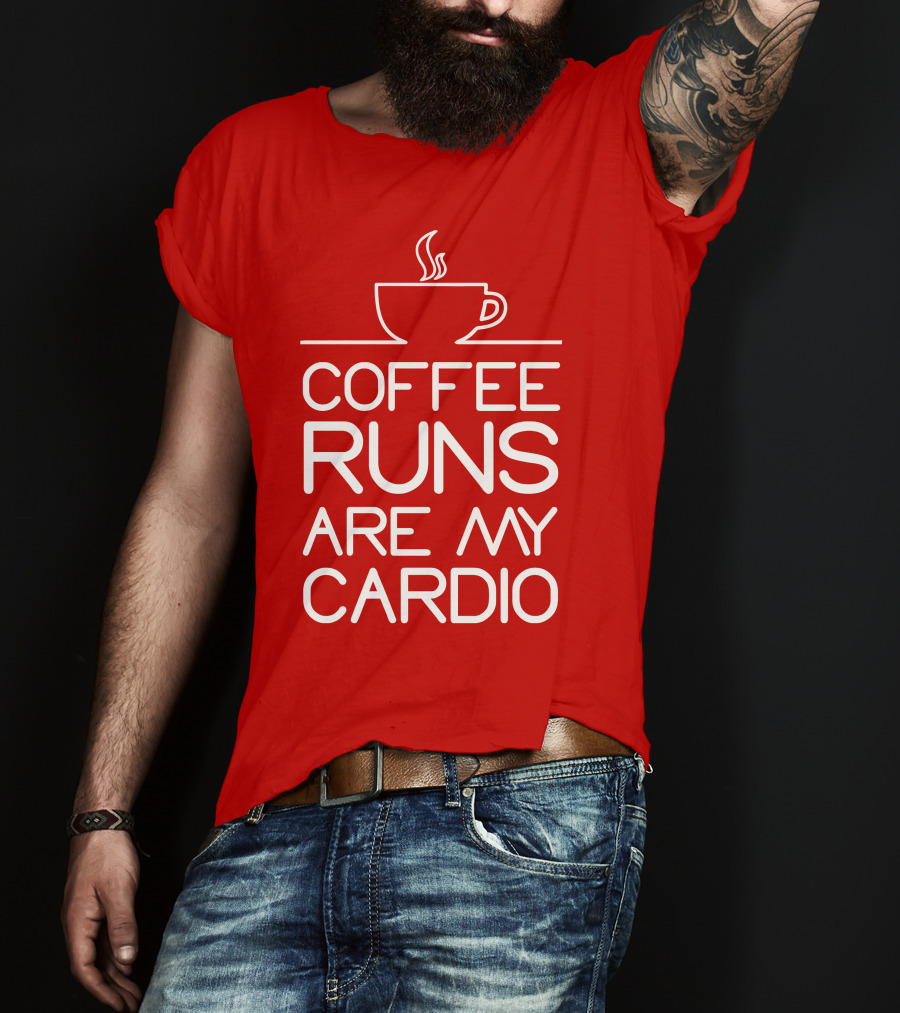 Coffee Runs Are My Cardio Cup Icon T-Shirt