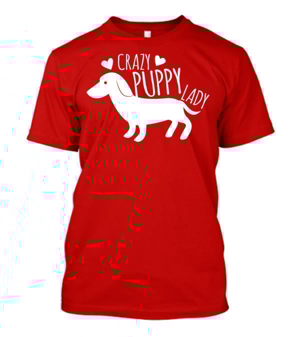 CRAZY PUPPY LADY Dachshund Heart T-Shirt