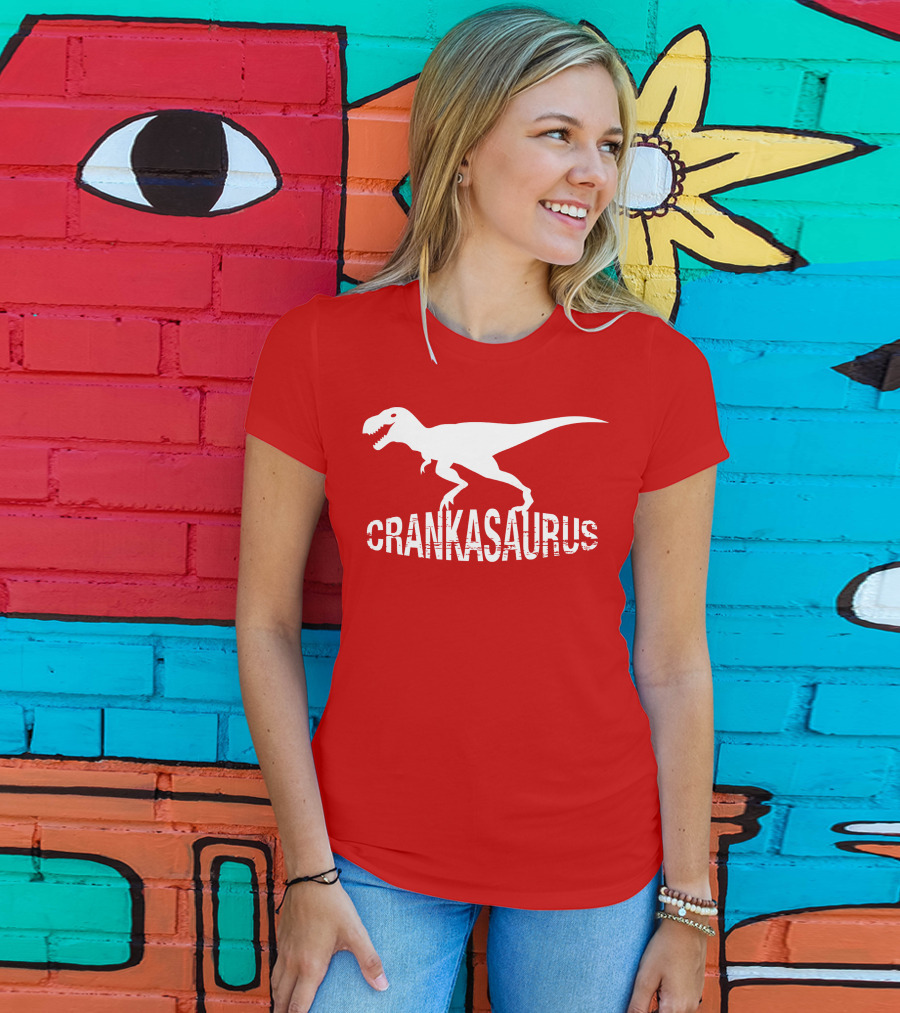 Crankasaurus Dinosaur Logo Parody T-Rex T-Shirt