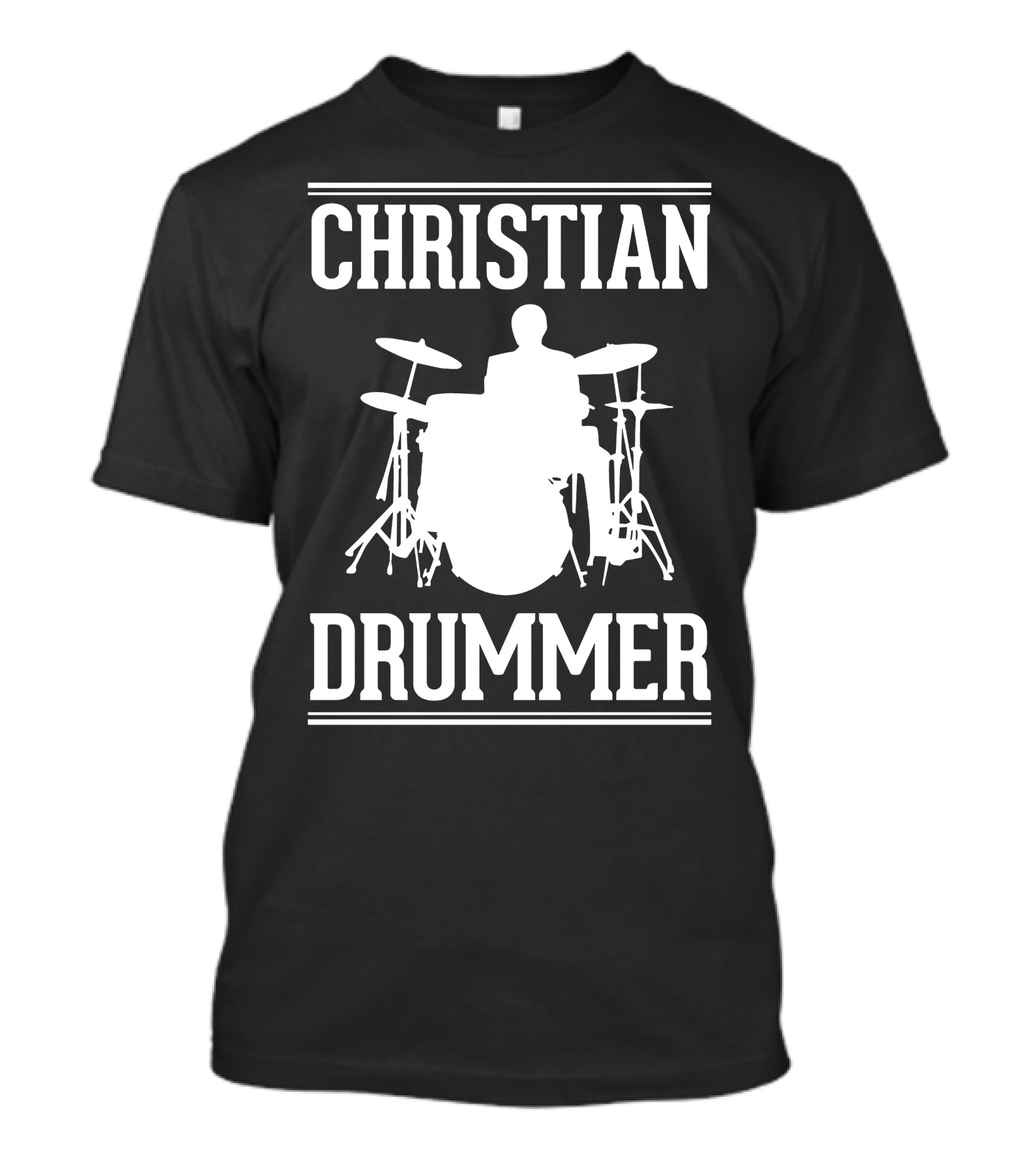 Christian Drummer Silhouette With Drum Set T-Shirt