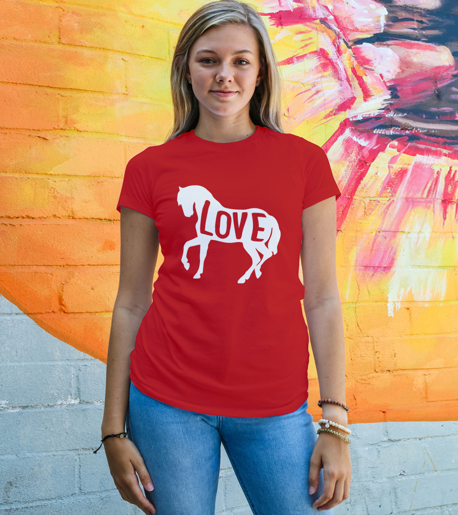 Love Horse White Silhouette T-Shirt