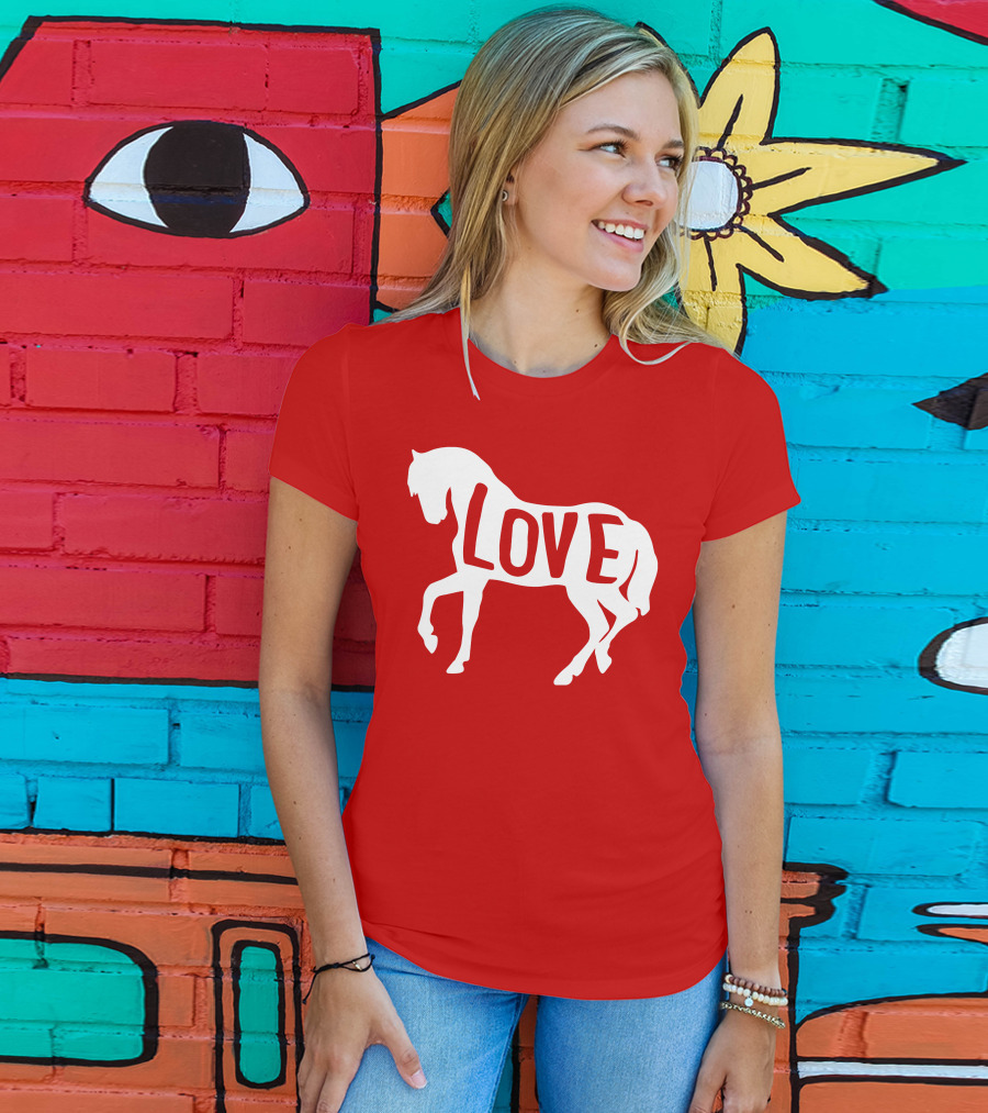 Love Horse White Silhouette T-Shirt