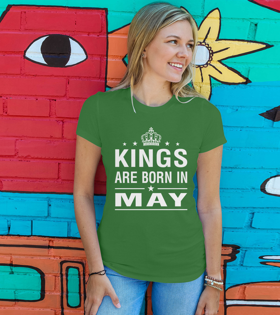 Kings Are Born In May Crown Stars T-Shirt
