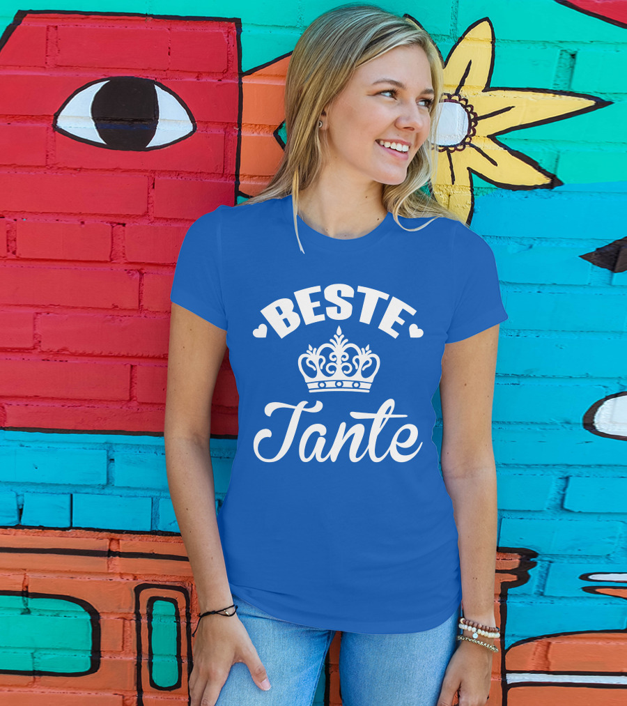 Beste Tante Krone Herz Symbole T-Shirt