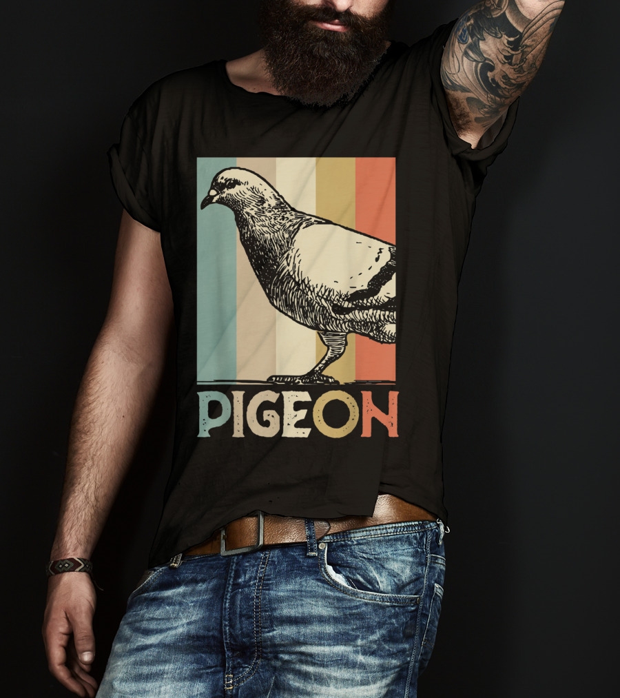 Pigeon Breeder Racing Retro Bird Stripes T-Shirt