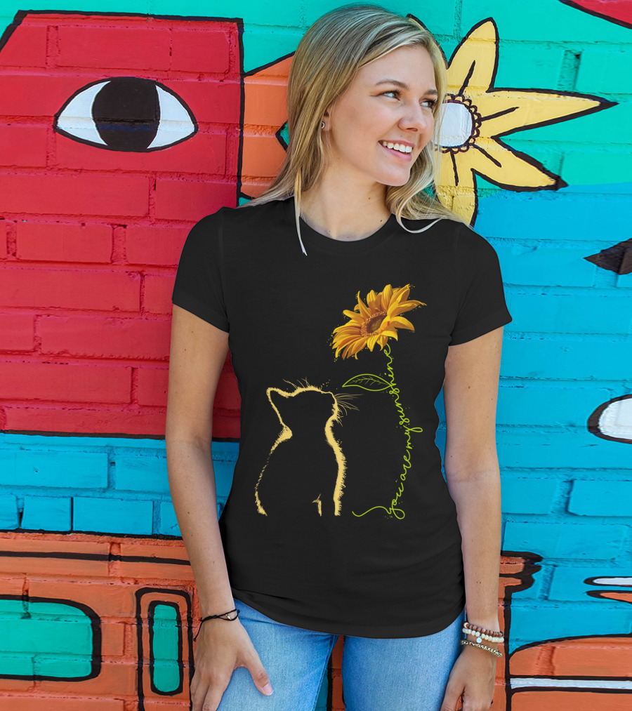 Cat You Are My Sunshine Cat And Sunflower T-Shirt