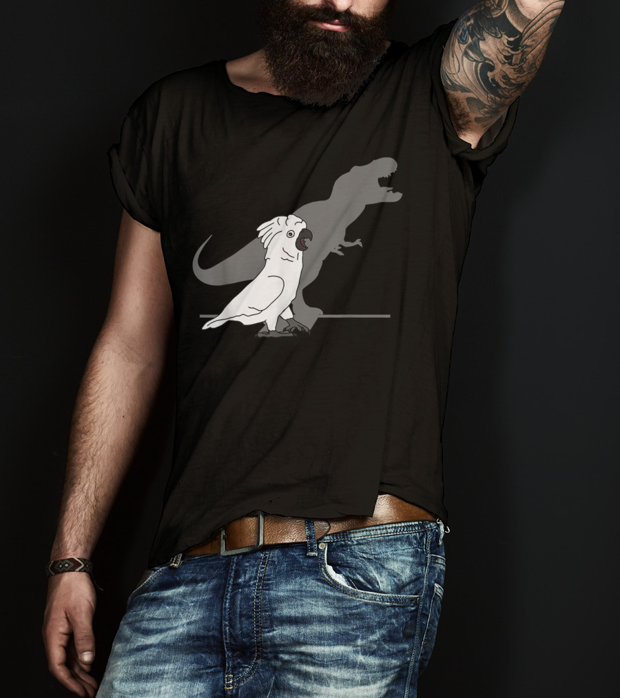 Cute Screaming Parrot Bird Birb Funny Trex T-Shirt