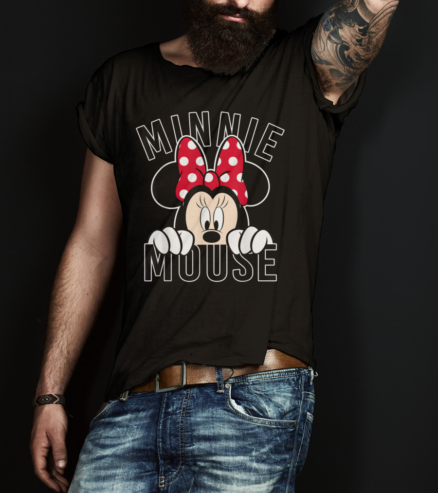 Minnie Mouse Peeking Rock The Dots Minnie T-Shirt