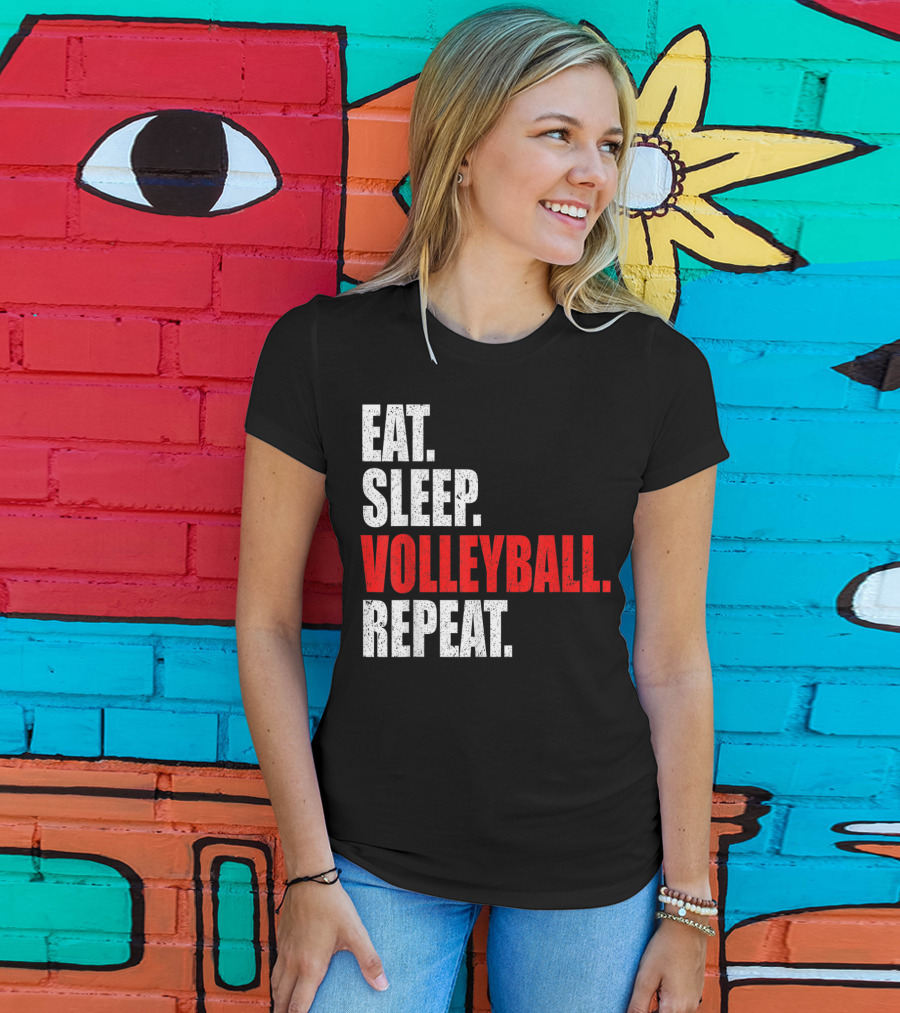 Eat Sleep Volleyball Repeat Volleyball Player Life Cycle T-Shirt