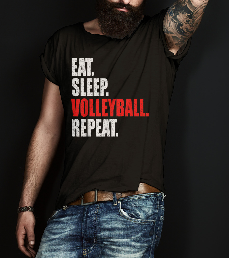 Eat Sleep Volleyball Repeat Volleyball Player Life Cycle T-Shirt