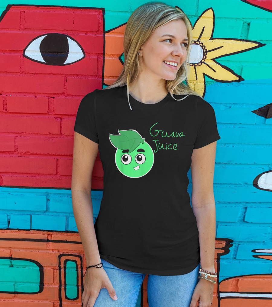 Guava Juice Green Cute Cartoon Face Youth T-Shirt