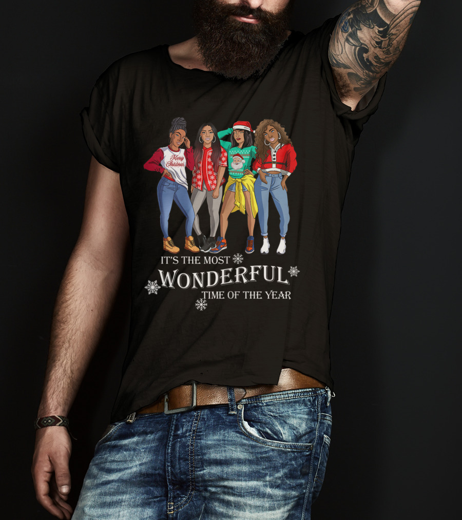 It's The Most Wonderful Time Of The Year Christmas Afro Pride T-Shirt