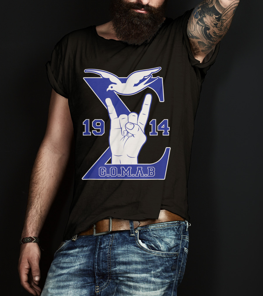 1914 Sigma Dove Hand Sign G.O.M.A.B Blue T-Shirt