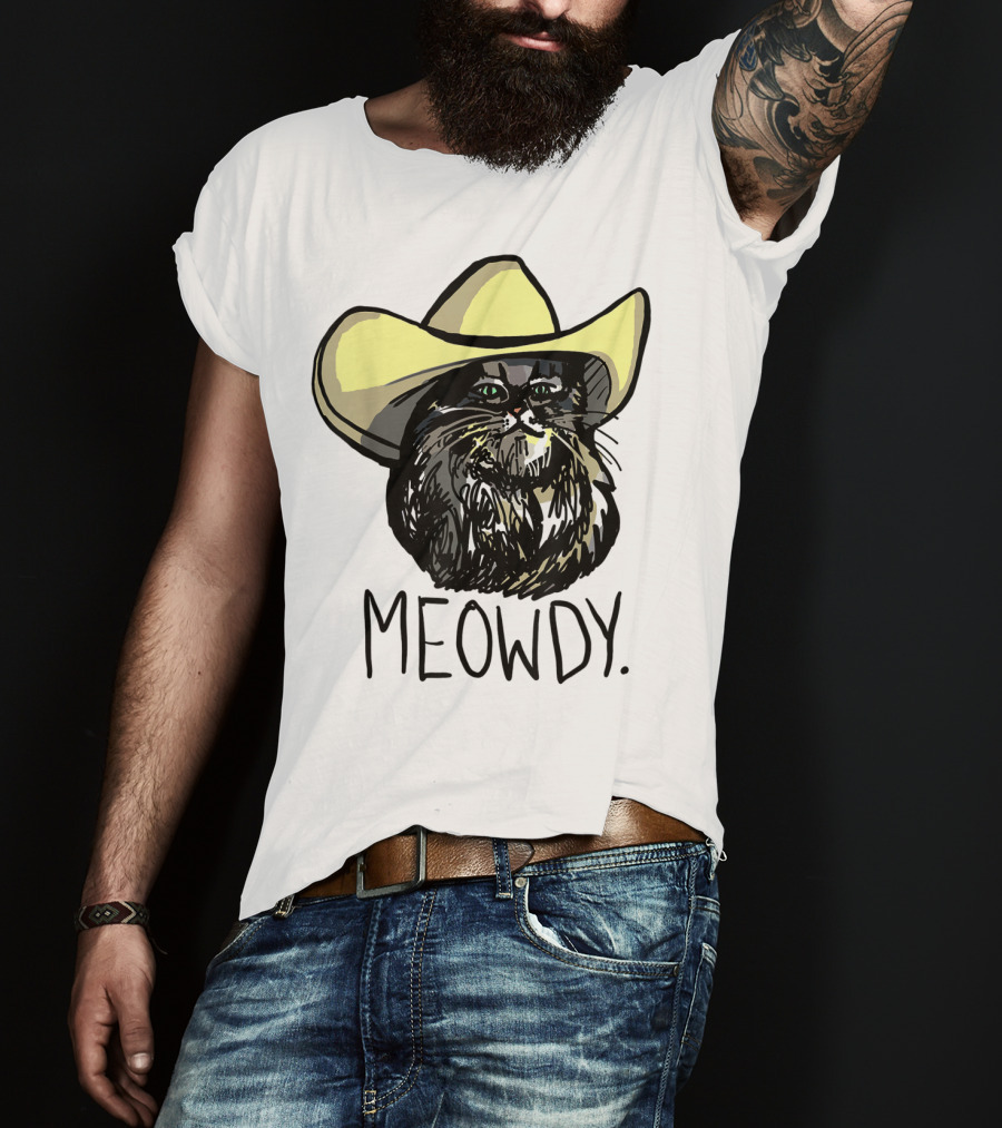 MEOWDY Texas Cowboy Cat T-Shirt