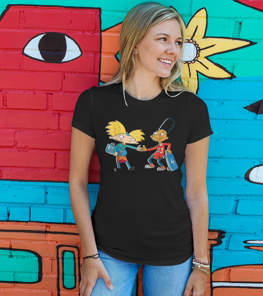 Nick Rewind Hey Arnold Skateboarding Characters Arnold And Gerald T-Shirt