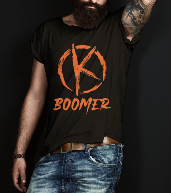 Ok Boomer Anarchy Symbol Bold Orange T-Shirt