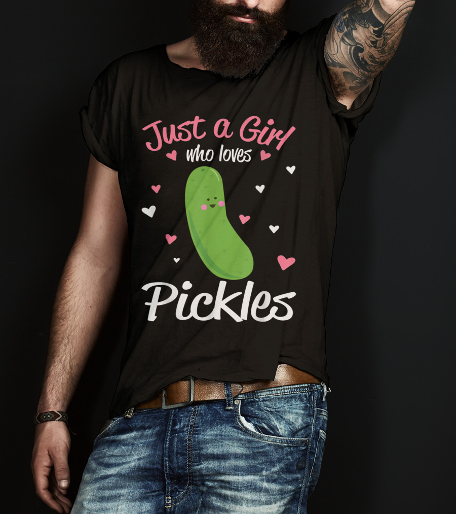 Just A Girl Who Loves Pickles Hearts T-Shirt