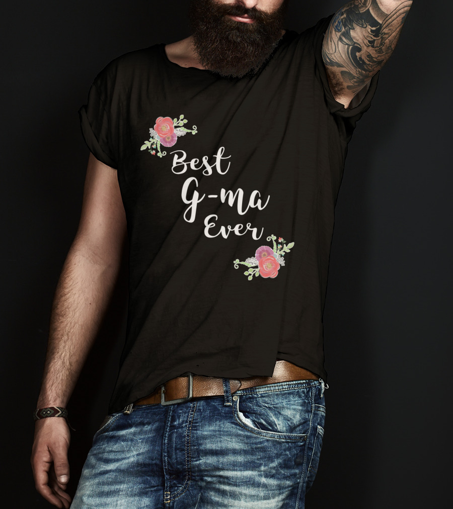 Best G-ma Ever Pink Flowers Floral T-Shirt