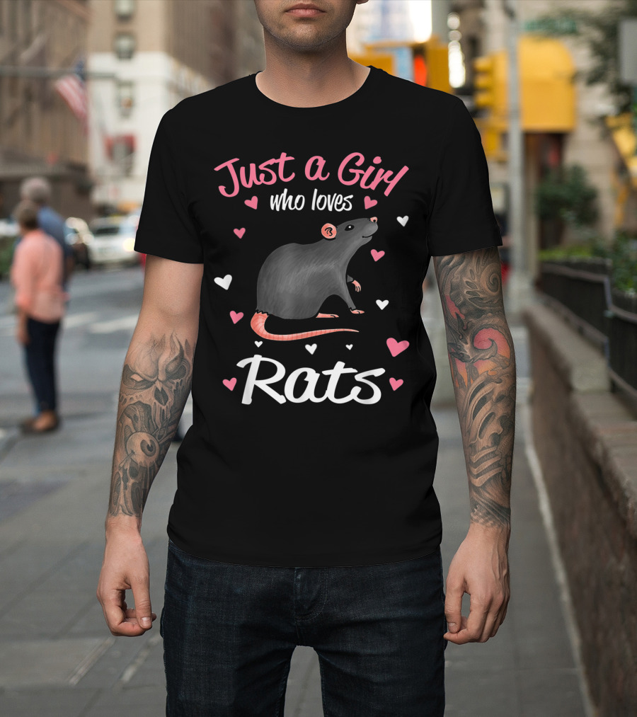 Just A Girl Who Loves Rats With Hearts T-Shirt