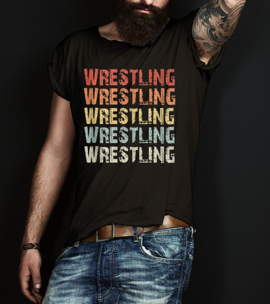 Wrestling Wrestling Wrestling Wrestling Wrestling Retro Lover T-Shirt