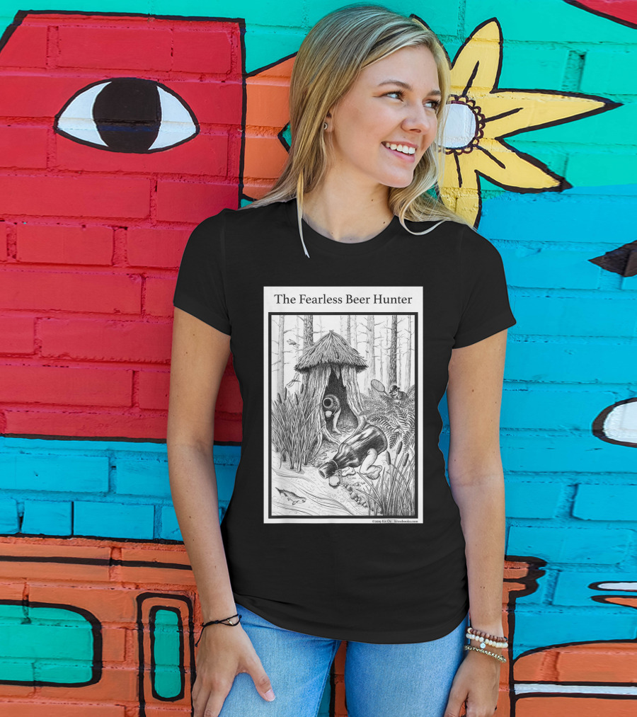 The Fearless Beer Hunter Forest Adventure Hut Scene T-Shirt