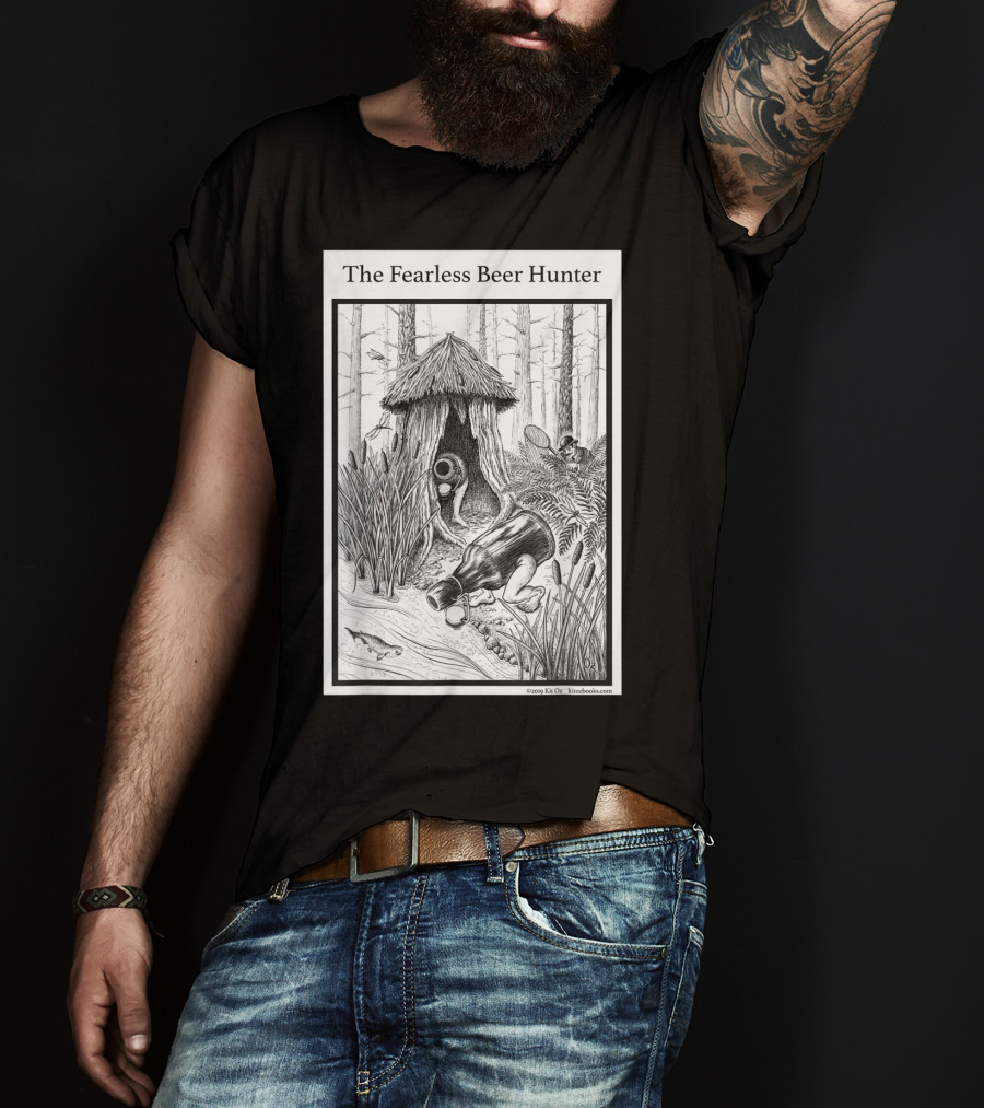 The Fearless Beer Hunter Forest Adventure Hut Scene T-Shirt