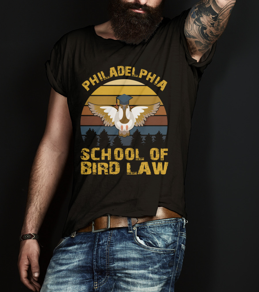 Philadelphia School Of Bird Law Vintage Retro Owl Graduation T-Shirt