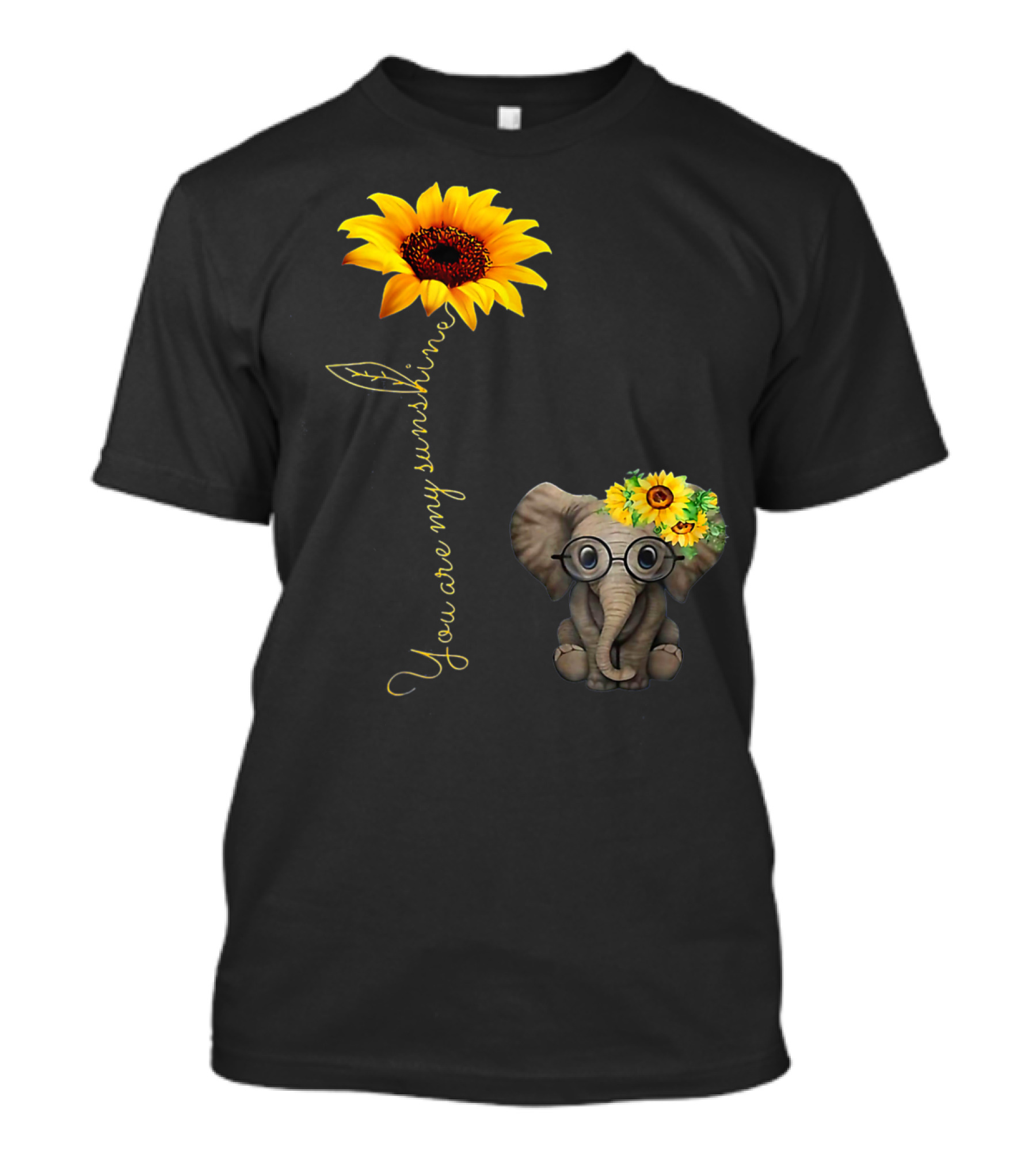You Are My Sunshine Sunflower Elephant Hippie T-Shirt