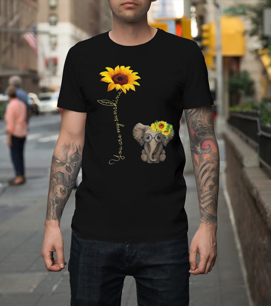 You Are My Sunshine Sunflower Elephant Hippie T-Shirt
