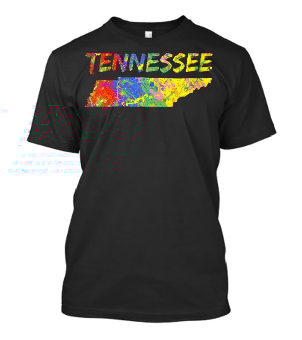 Tennessee Colorful State Outline Brush Stroke T-Shirt