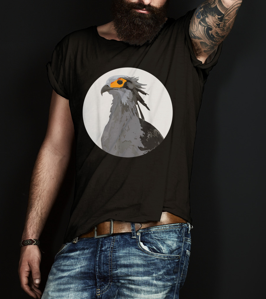 African Secretary Bird Sagittarius Circle T-Shirt