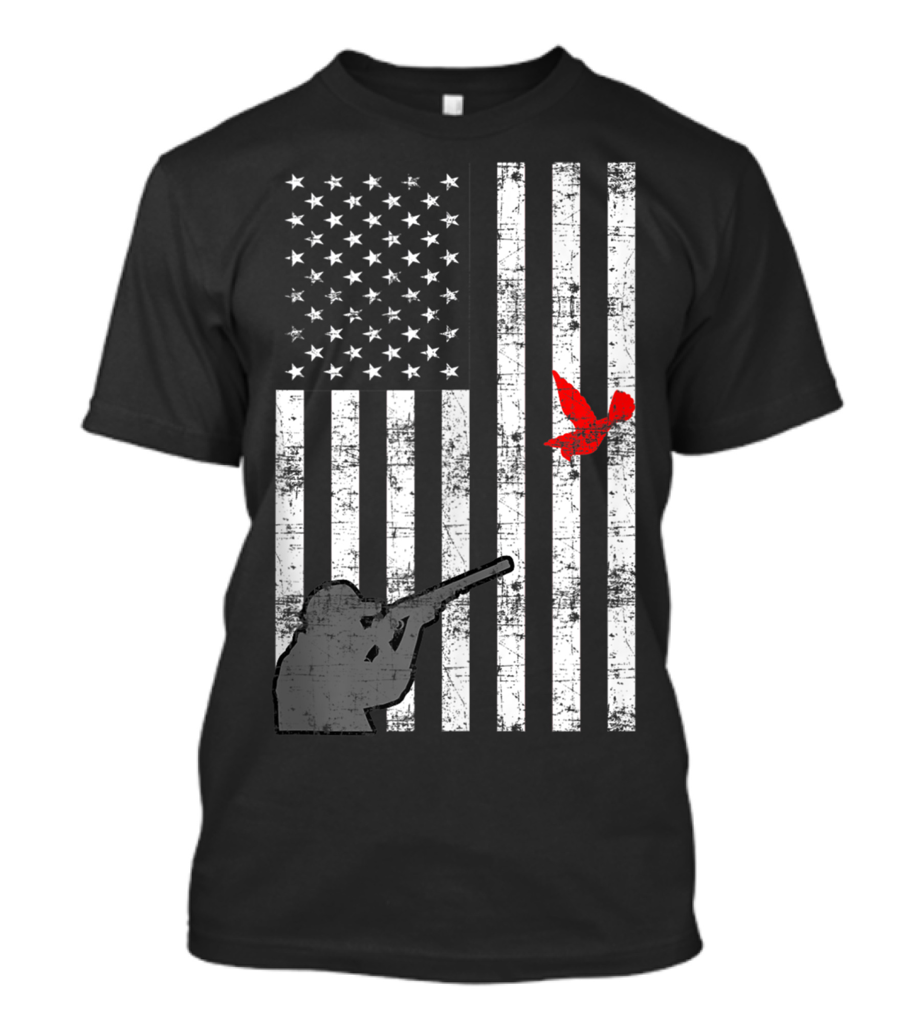 American Flag Bird Hunter Trapping USA Loyal Hunter T-Shirt