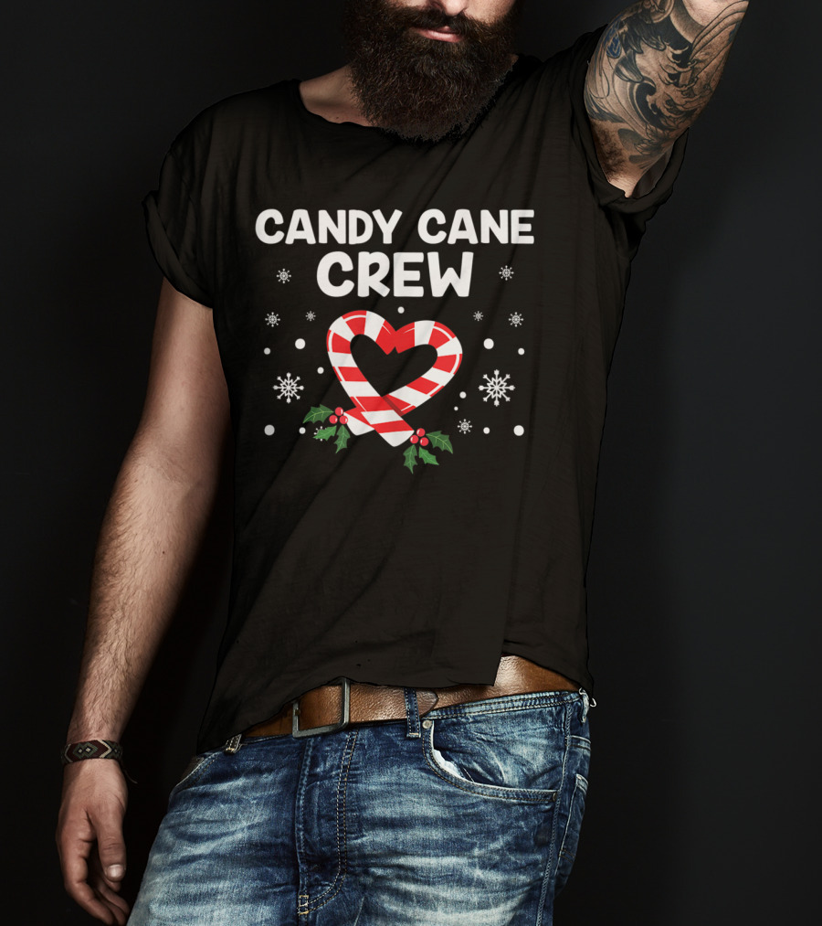 Candy Cane Crew Christmas Heart Snowflakes Sweets Family E2 T-Shirt