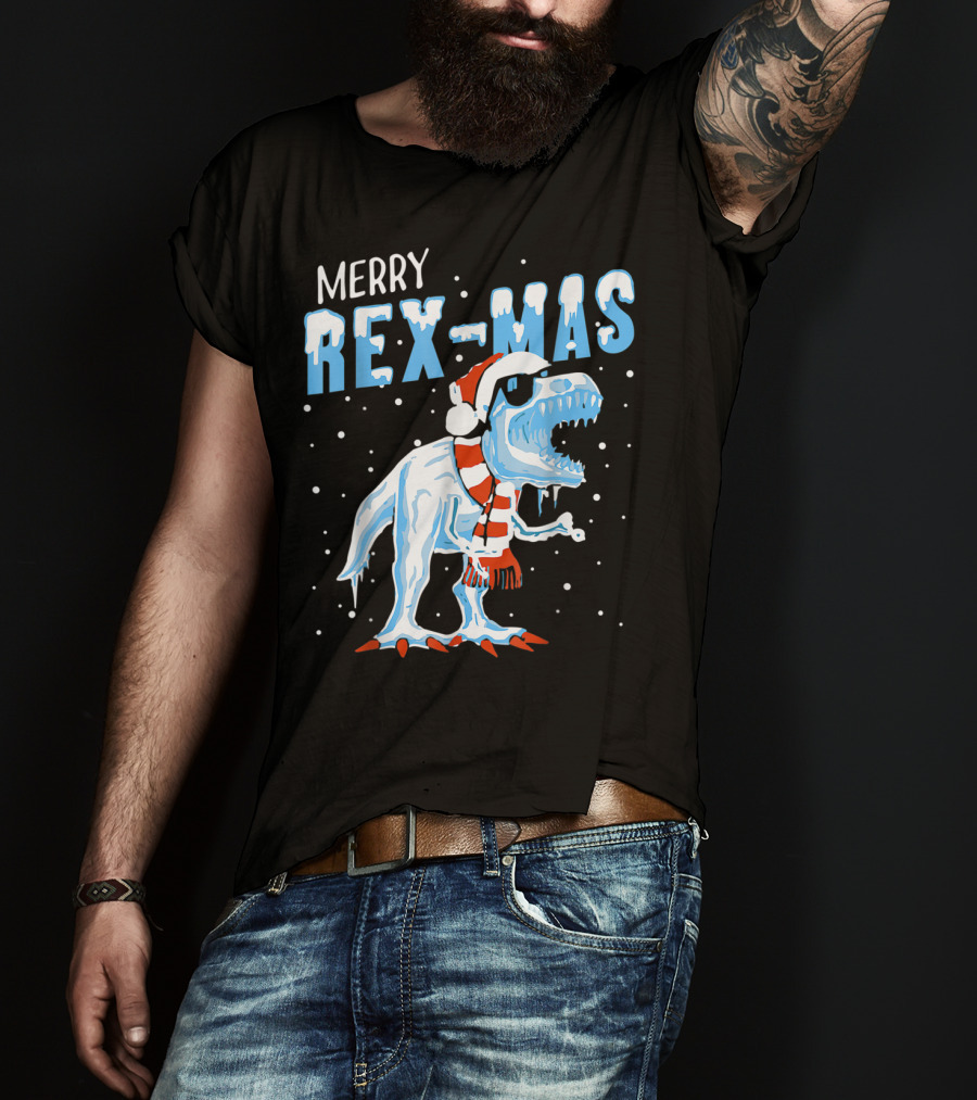 Merry Rexmas Santa Dinosaur Christmas T-Shirt