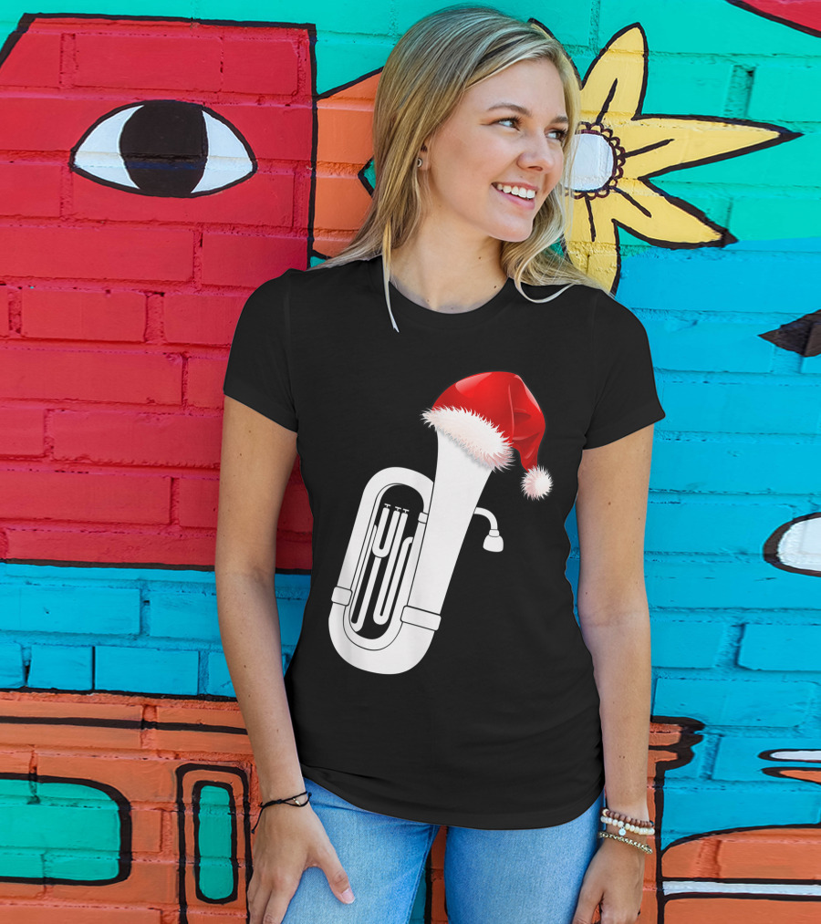 Christmas Tuba Santa Band Players Festive Holiday Instrument T-Shirt