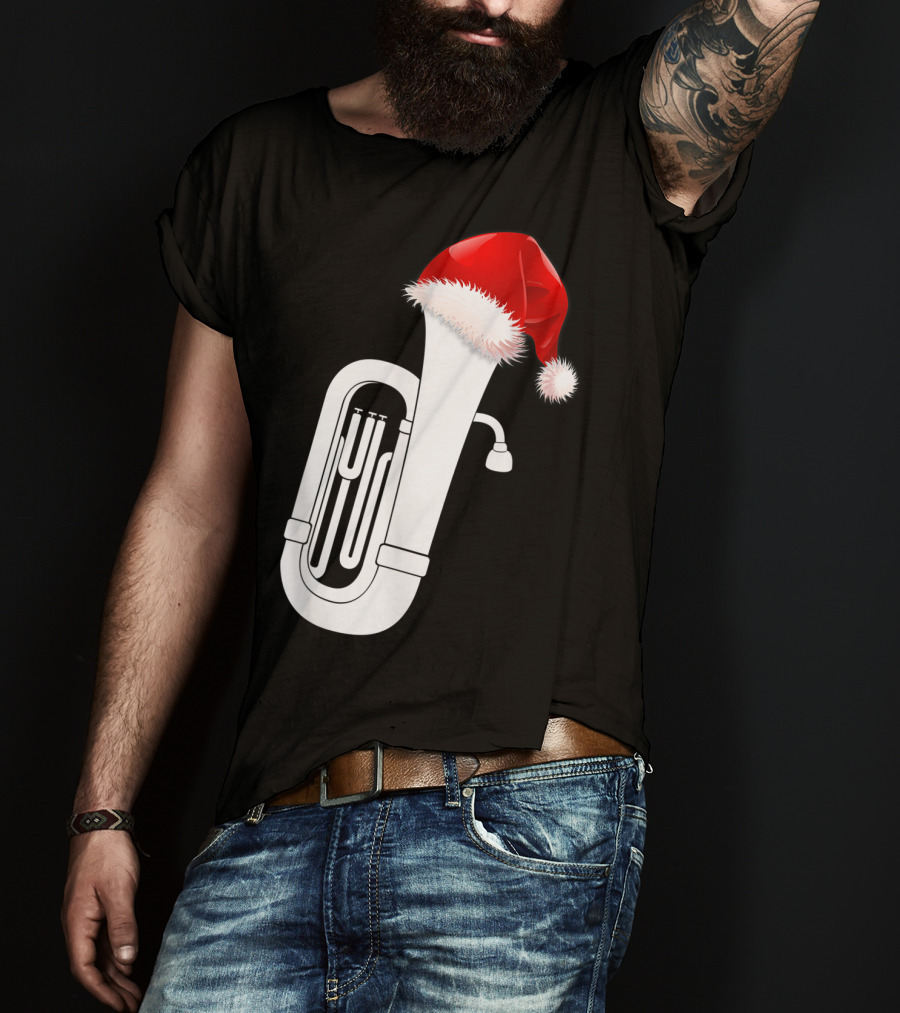 Christmas Tuba Santa Band Players Festive Holiday Instrument T-Shirt