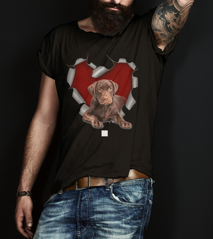 Cute Torn Heart Labrador Retriever Dog T-Shirt