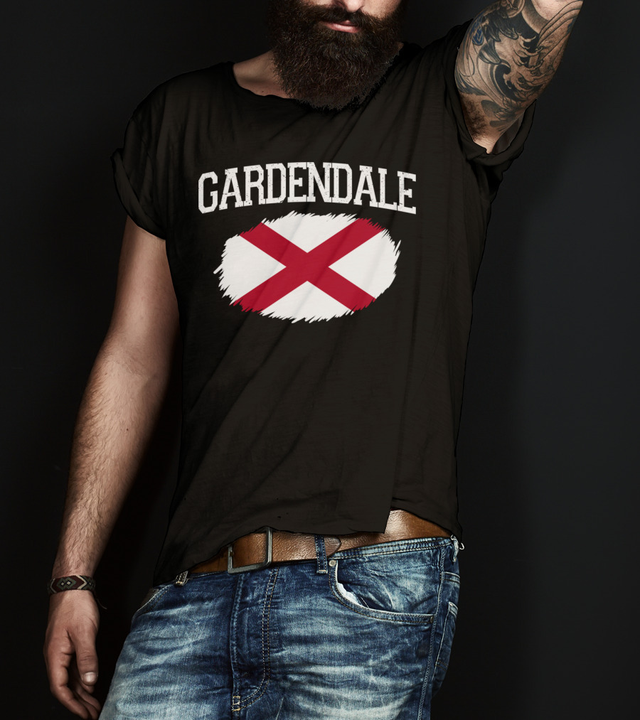 Gardendale Alabama Distressed State Flag Vintage Sports T-Shirt