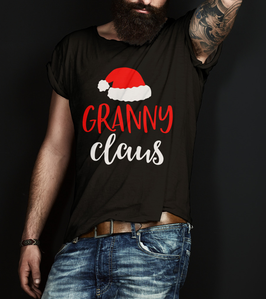 Granny Claus Christmas Santa Hat T-Shirt