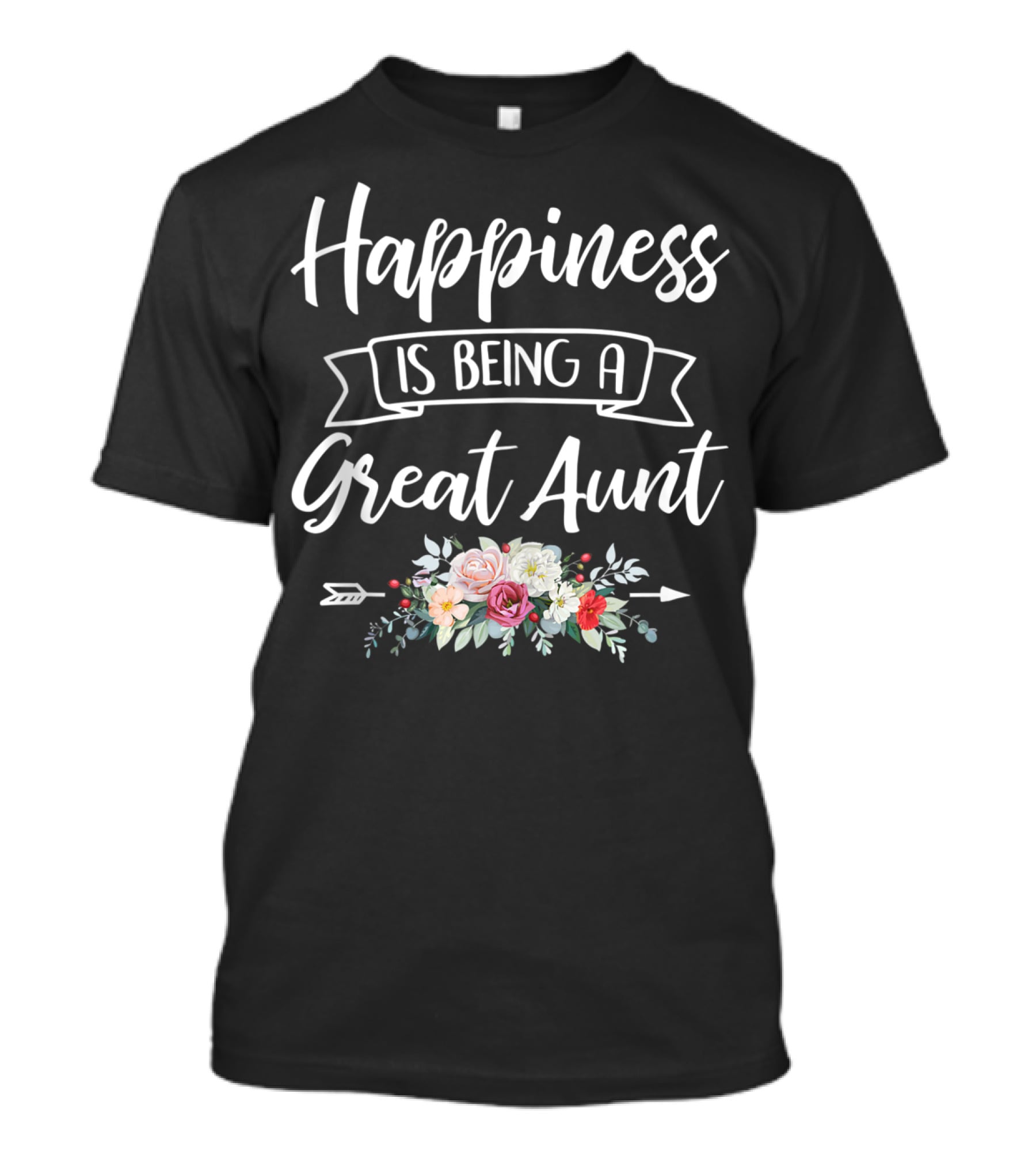Happiness Is Being A Great Aunt Floral Arrow T-Shirt